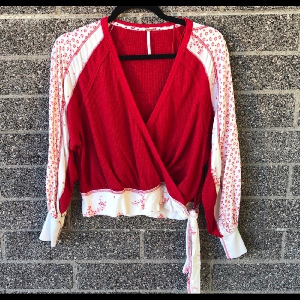 FREE PEOPLE Auxton thermal knit top XS